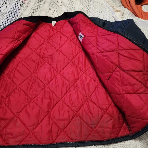 Vintage 80s K Brand Quilted Jacket Penguin 3XL Made In USA Cooler Jacket - Picture 12 of 13